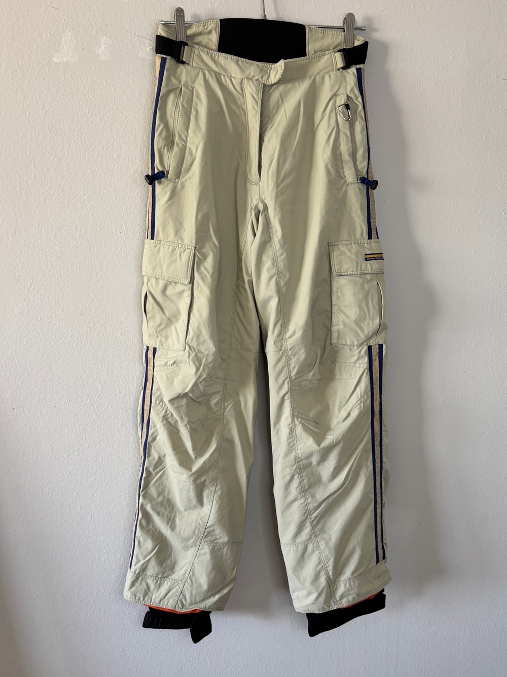 Obermeyer Tan Yobo Style Side Striped Lined Adjustable Waterproof Snow Ski Pants
